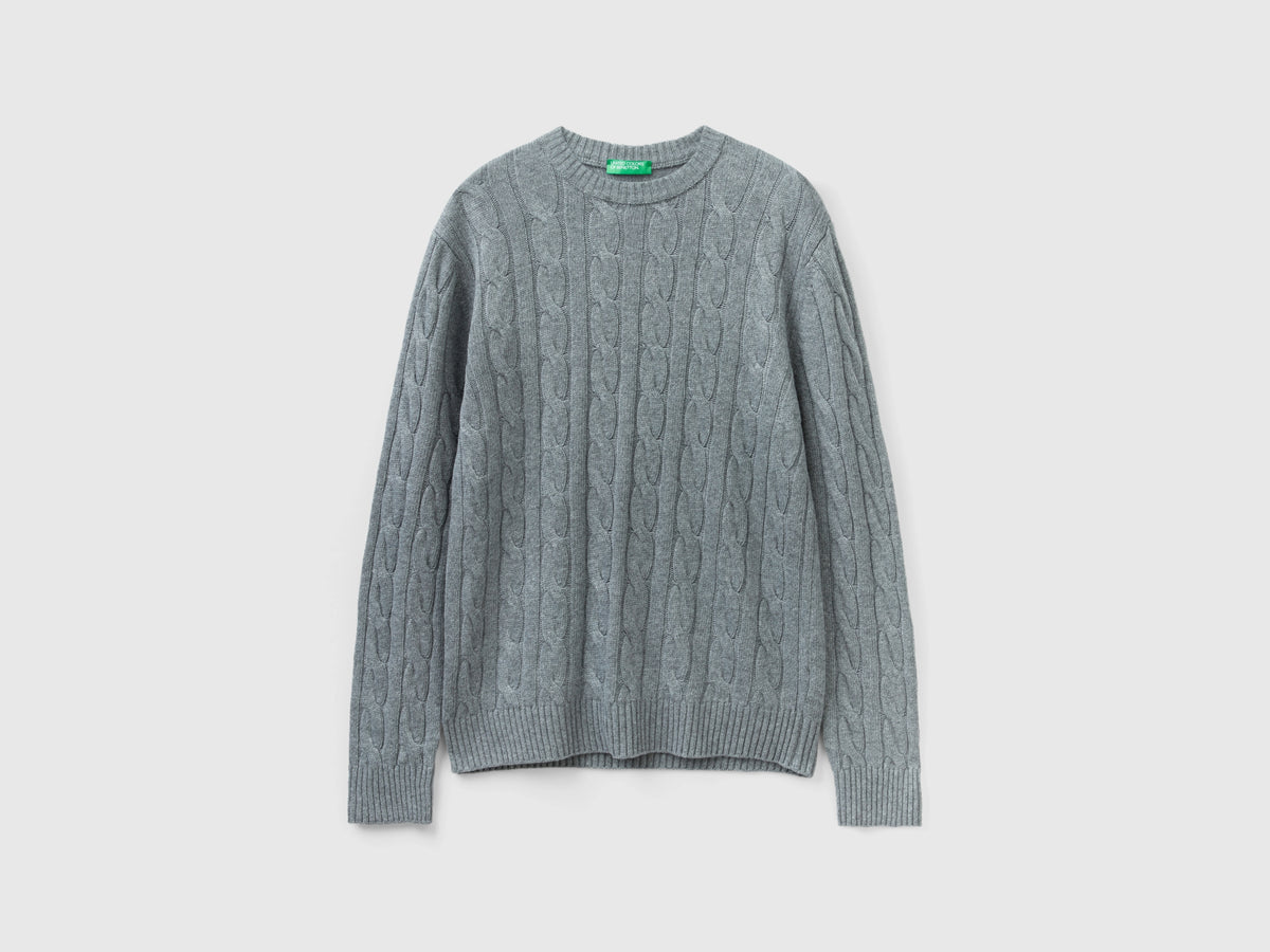 Maglia a trecce in misto cashmere