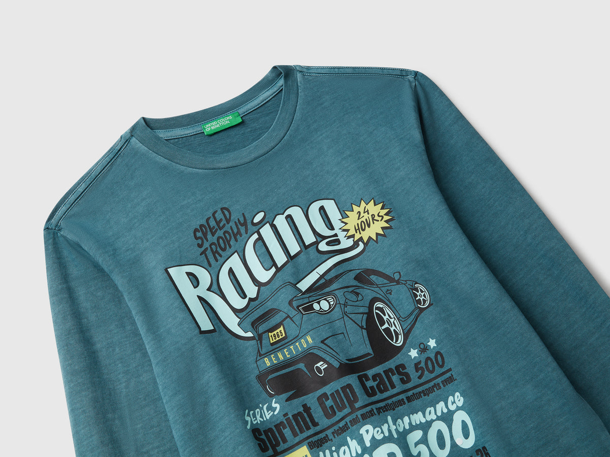 T-shirt con stampa slogan