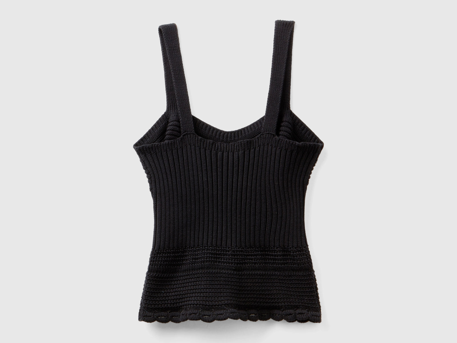Top in maglia lavorata da donna nero 2 | Benetton Outlet