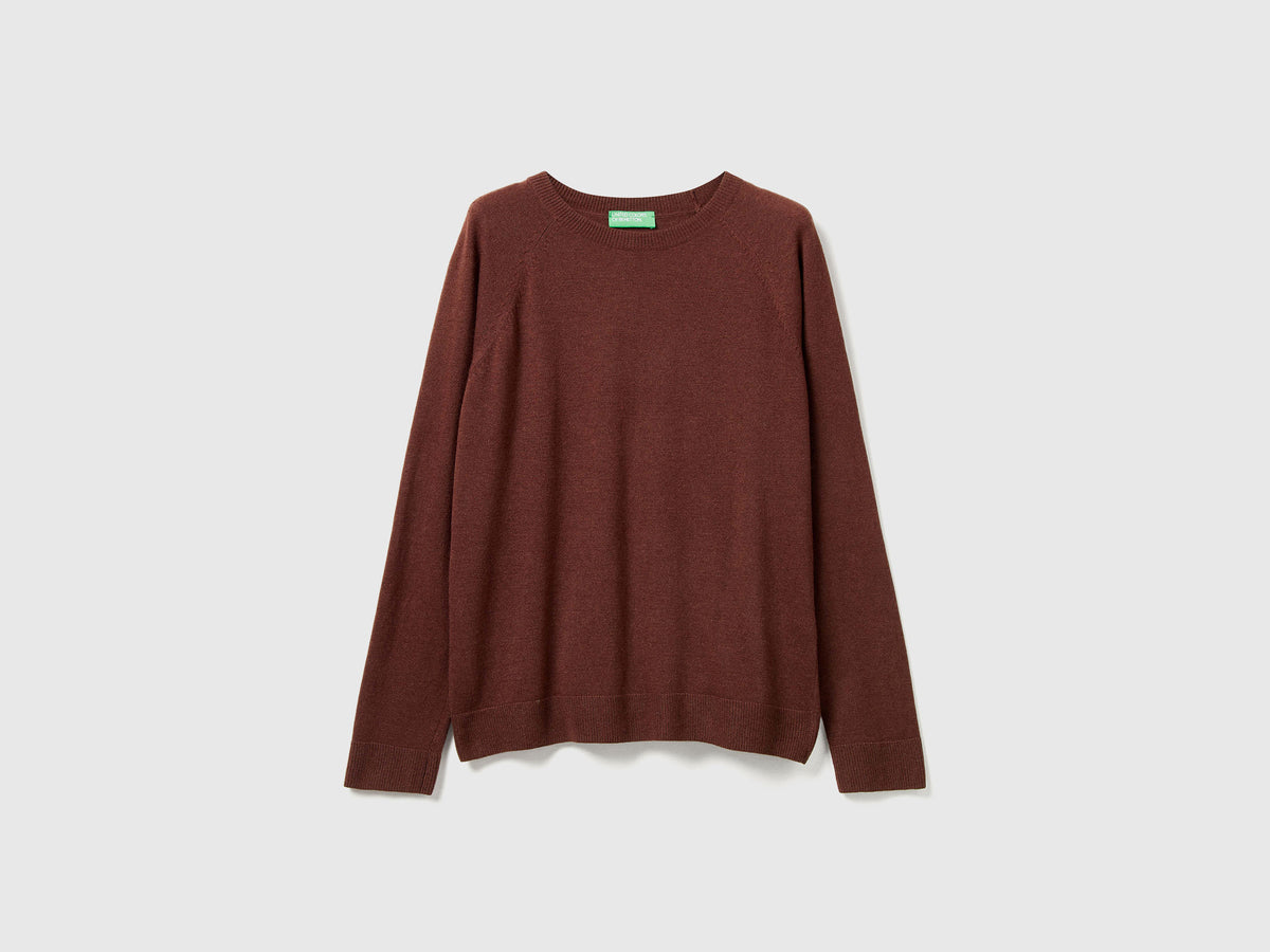 Maglia girocollo in misto lana e cashmere