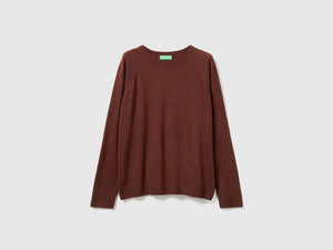 Maglia girocollo in misto lana e cashmere