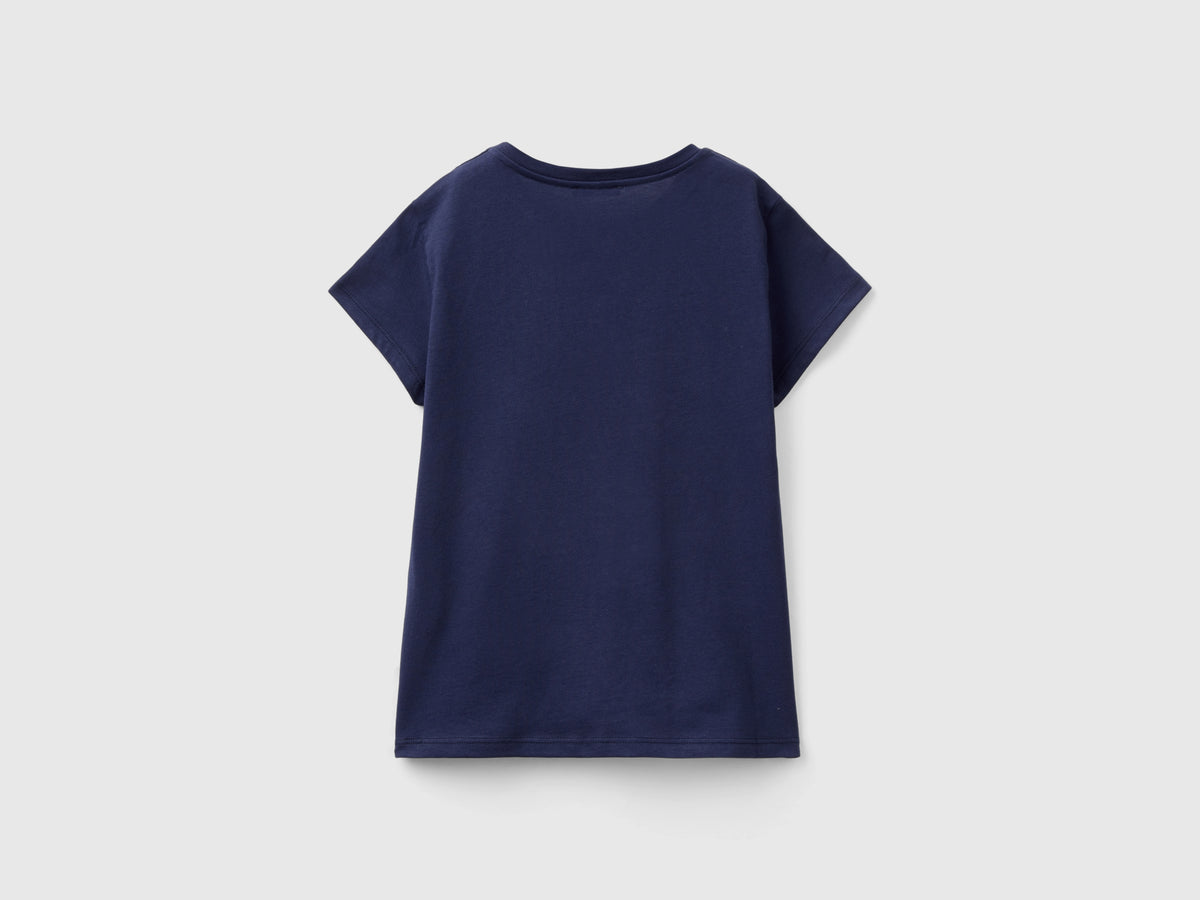 T-shirt con logo glitter in cotone bio