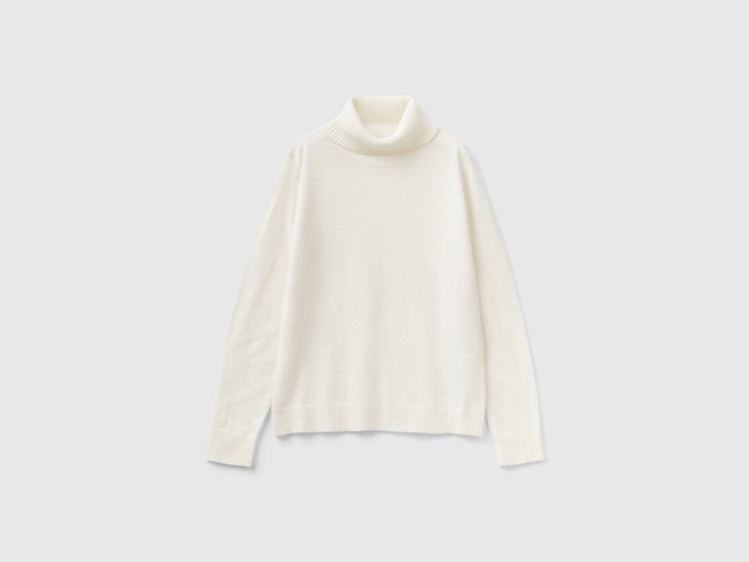 Dolcevita in misto lana da bambina bianco panna | Benetton Outlet