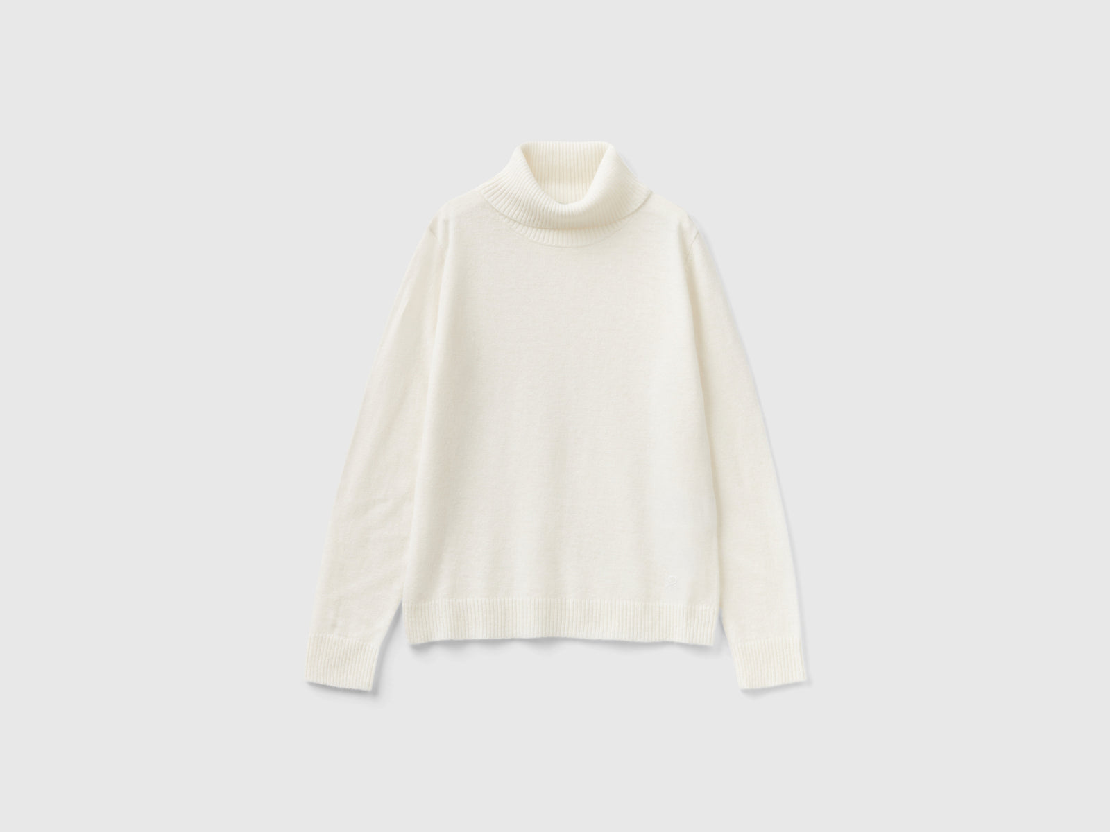 Dolcevita in misto lana da bambina bianco panna | Benetton Outlet