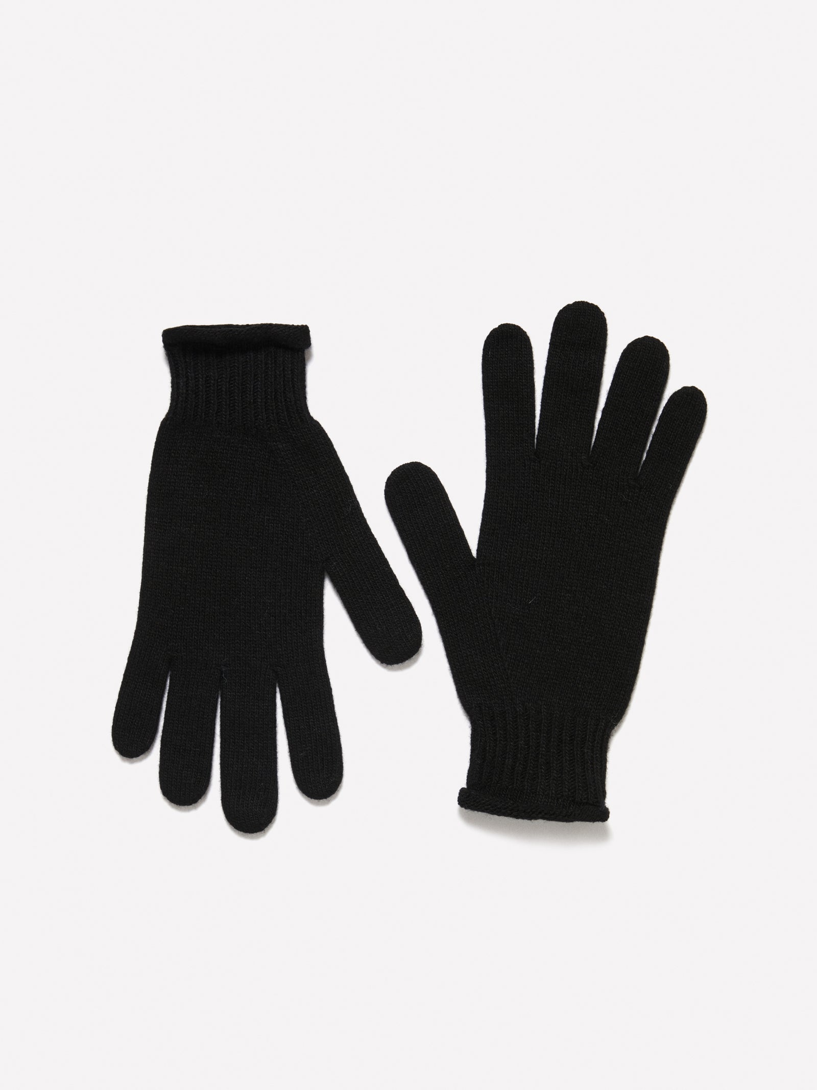 Guanti in misto cashmere da donna nero | Sisley Outlet