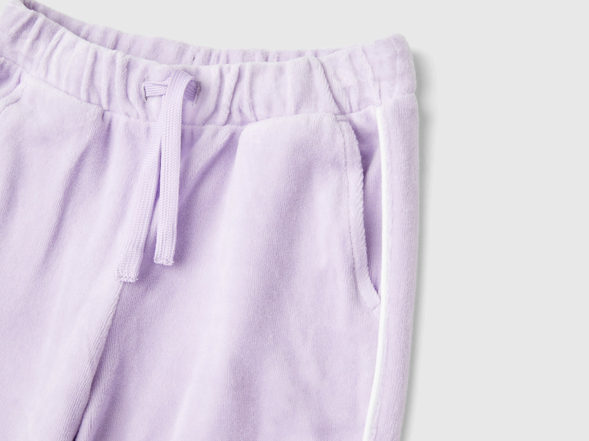 Pantaloni in ciniglia con logo