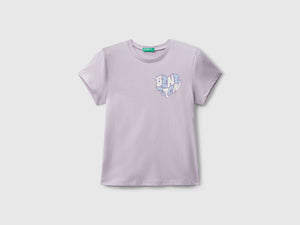 T-shirt con logo glitter