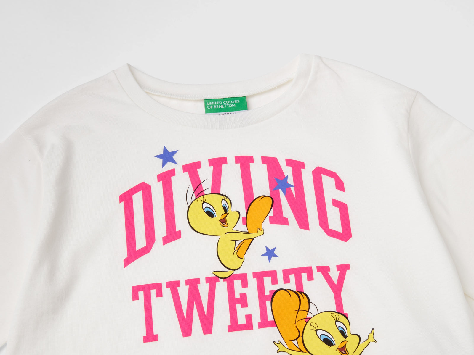 T-shirt boxy fit ©Looney Tunes da bambina bianco panna 3 | Benetton Outlet