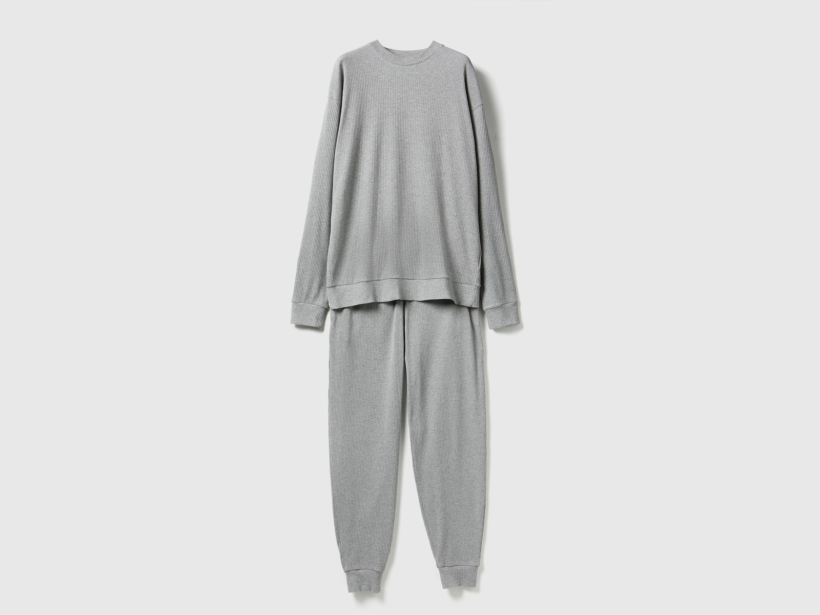 Pigiama in caldo cotone stretch da uomo grigio scuro | Benetton Outlet
