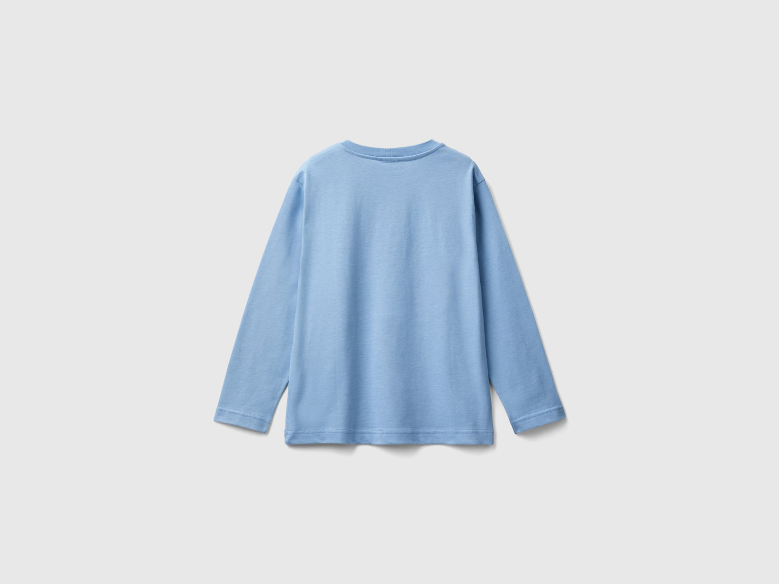 T-shirt manica lunga 100% cotone bio da bambino azzurro 2 | Benetton Outlet