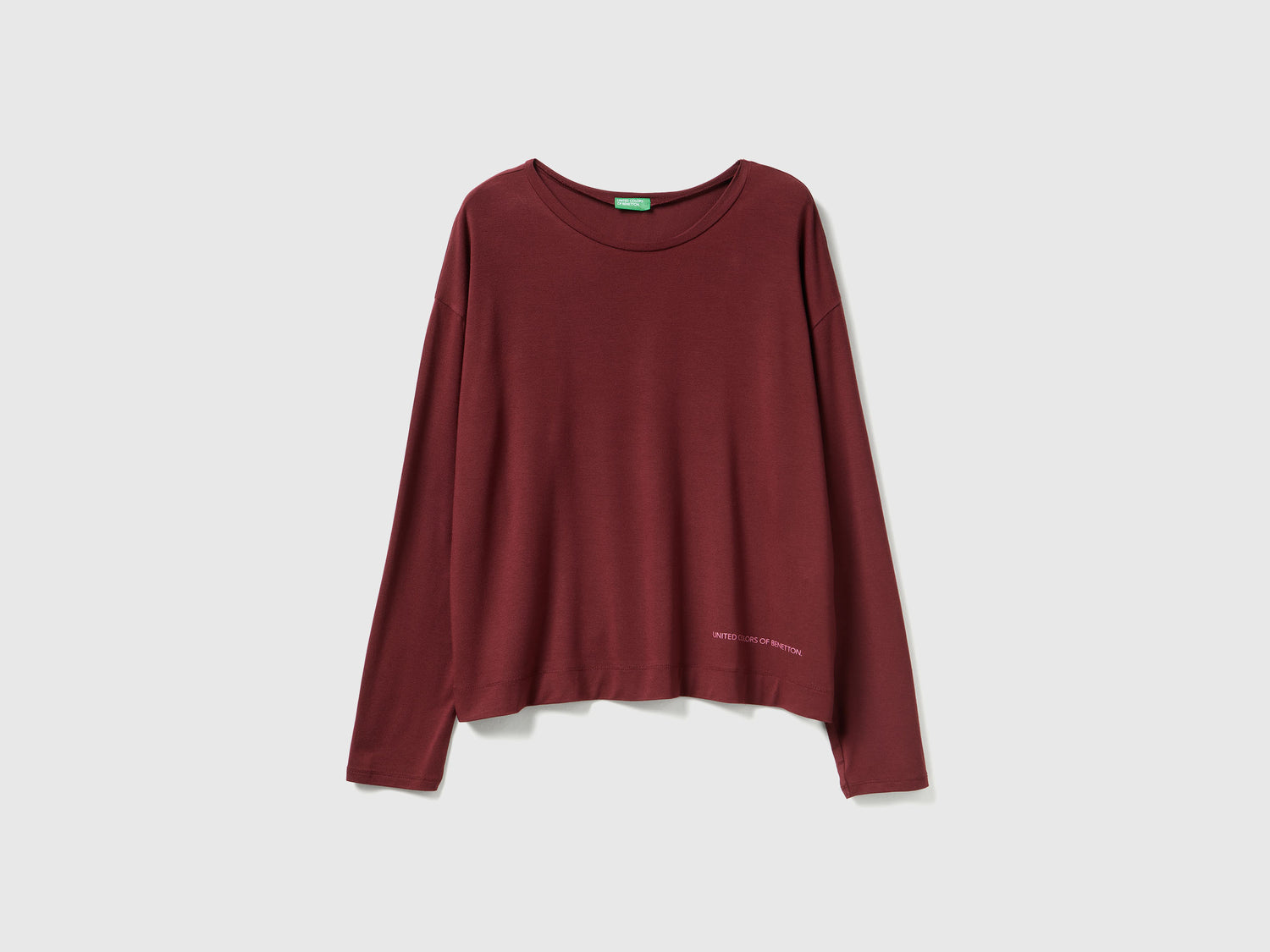 T-shirt manica lunga in Modal stretch da donna bordeaux | Benetton Outlet