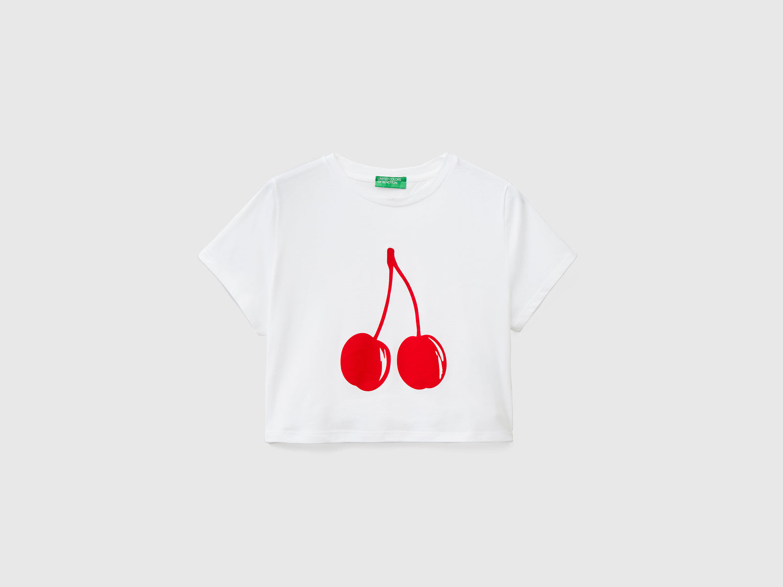 T-shirt con stampa frutta da donna bianco | Benetton Outlet