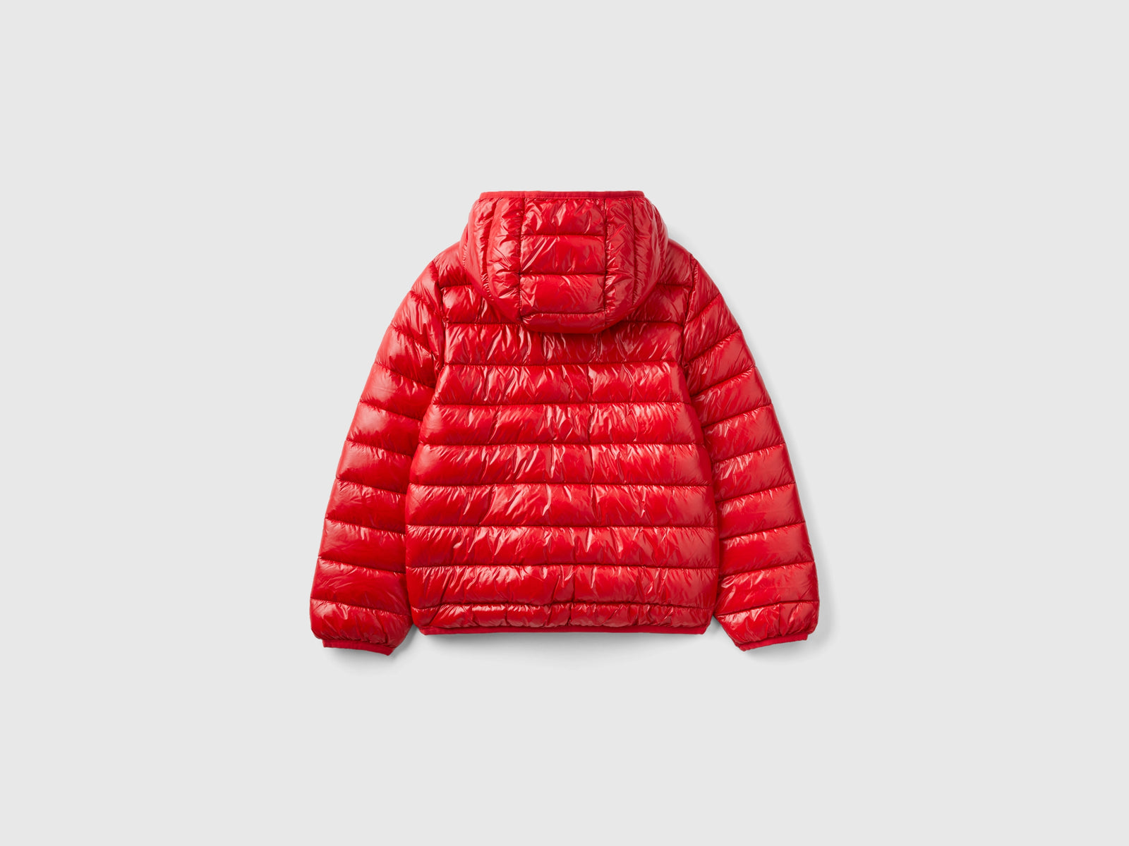 Giubbino imbottito con cappuccio da bambina rosso 2 | Benetton Outlet