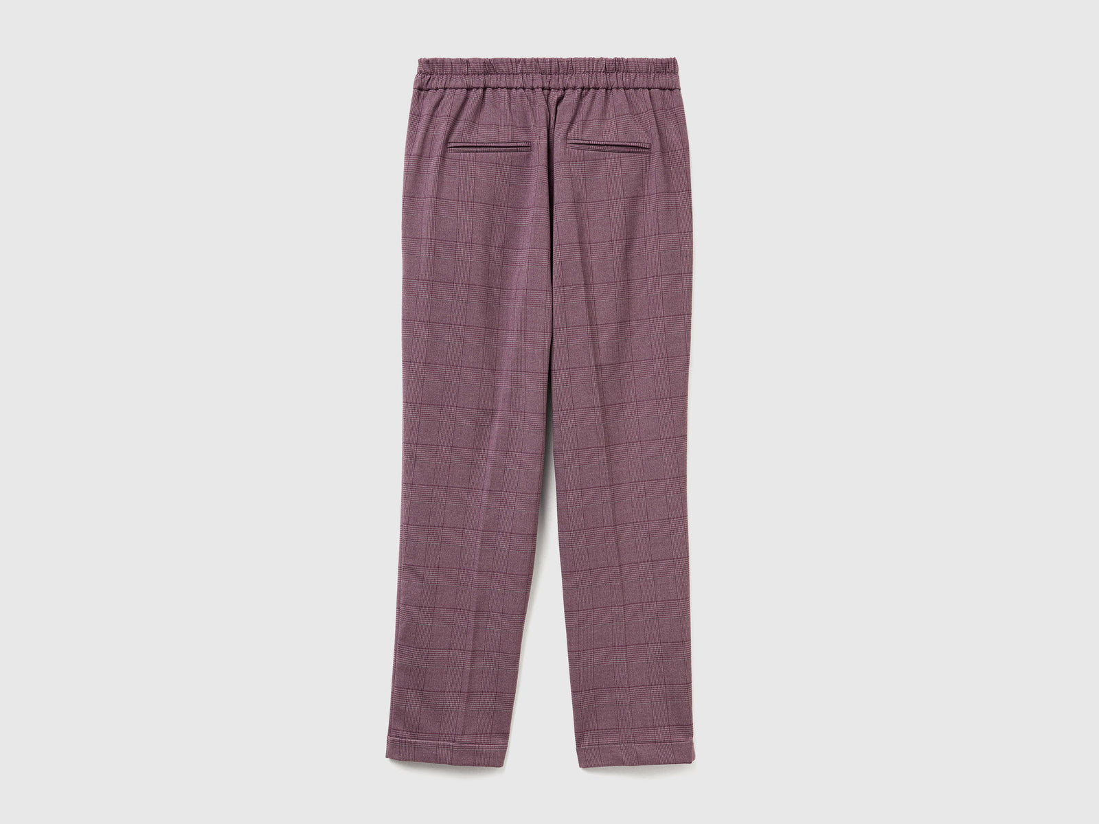 Pantaloni pied de poule in flanella da donna prugna 2 | Benetton Outlet