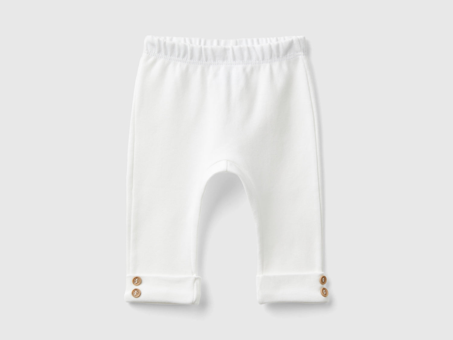 Leggings in cotone bio da neonato bianco panna | Benetton Outlet