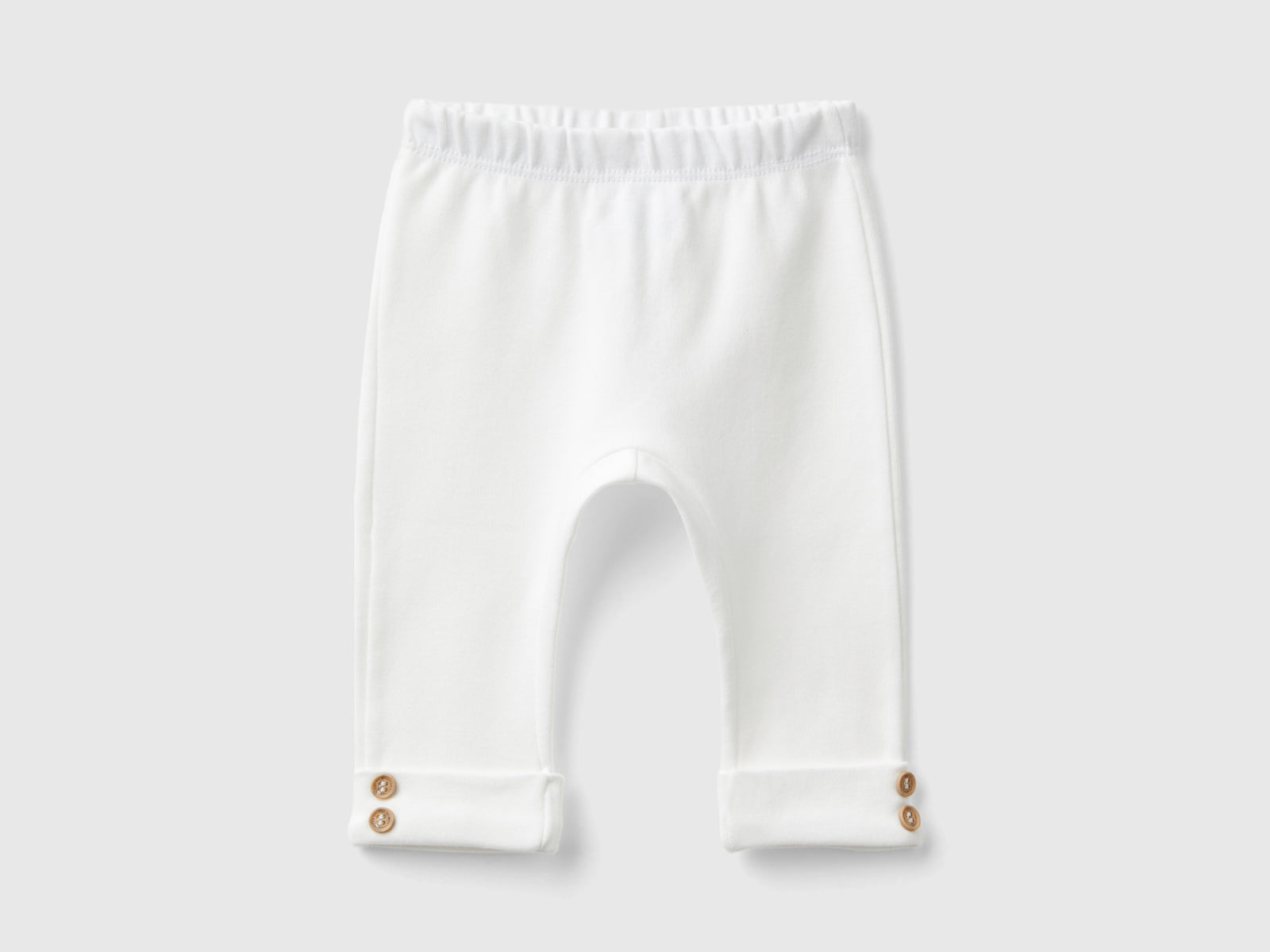 Leggings in cotone bio da neonato bianco panna | Benetton Outlet