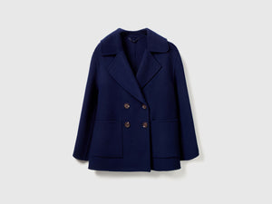 Cappotto doppiopetto in misto lana