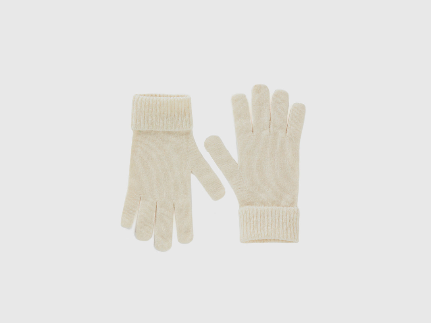 Guanti in pura lana Merino da donna bianco panna | Benetton Outlet