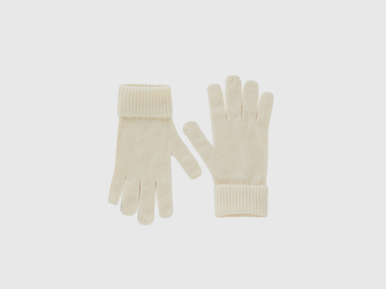 Guanti in pura lana Merino da donna bianco panna | Benetton Outlet