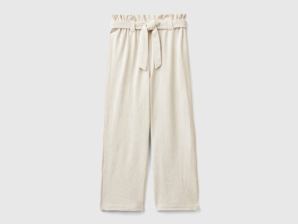 Pantaloni wide fit con lurex