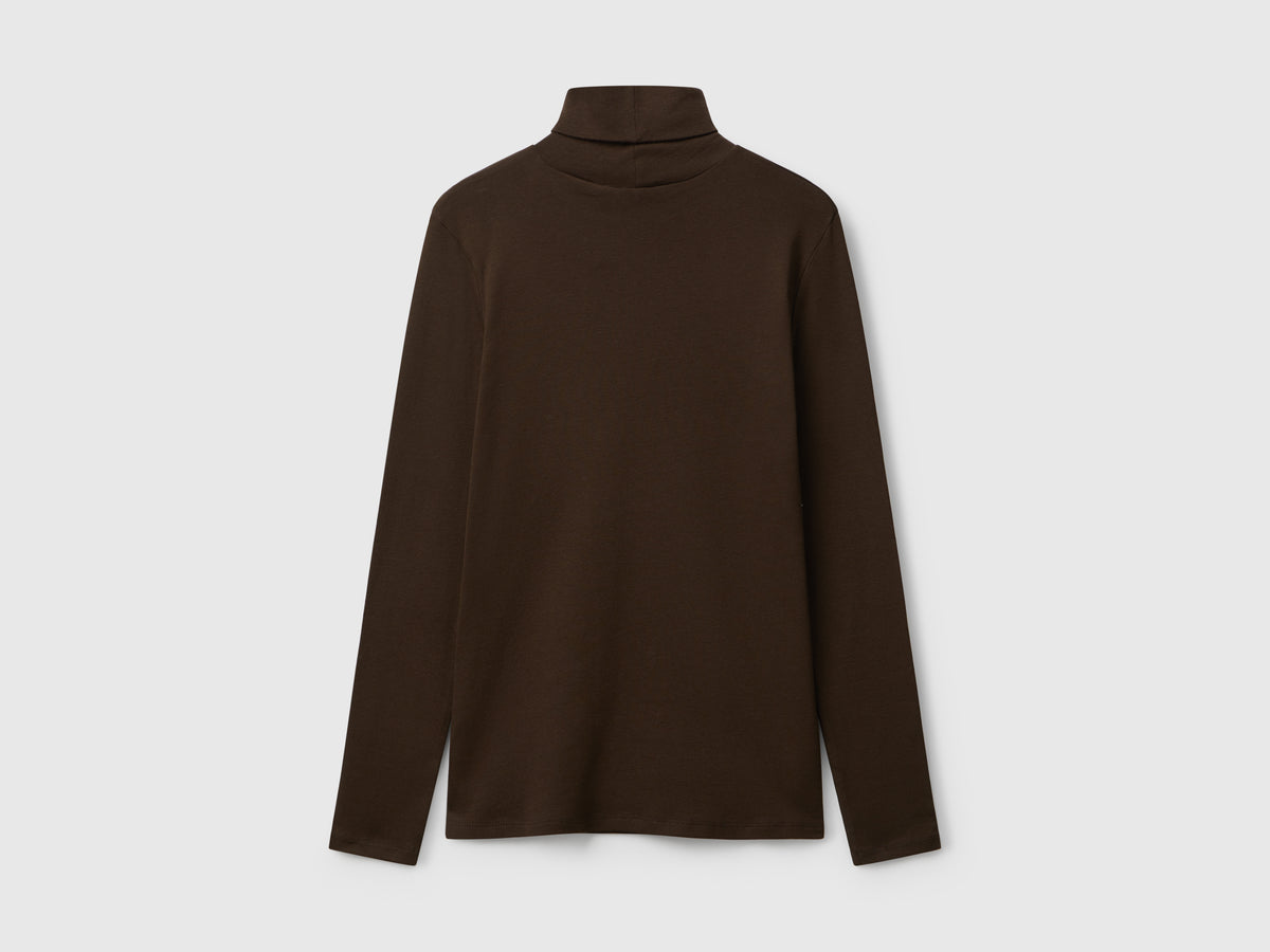 T-shirt a manica lunga con collo alto