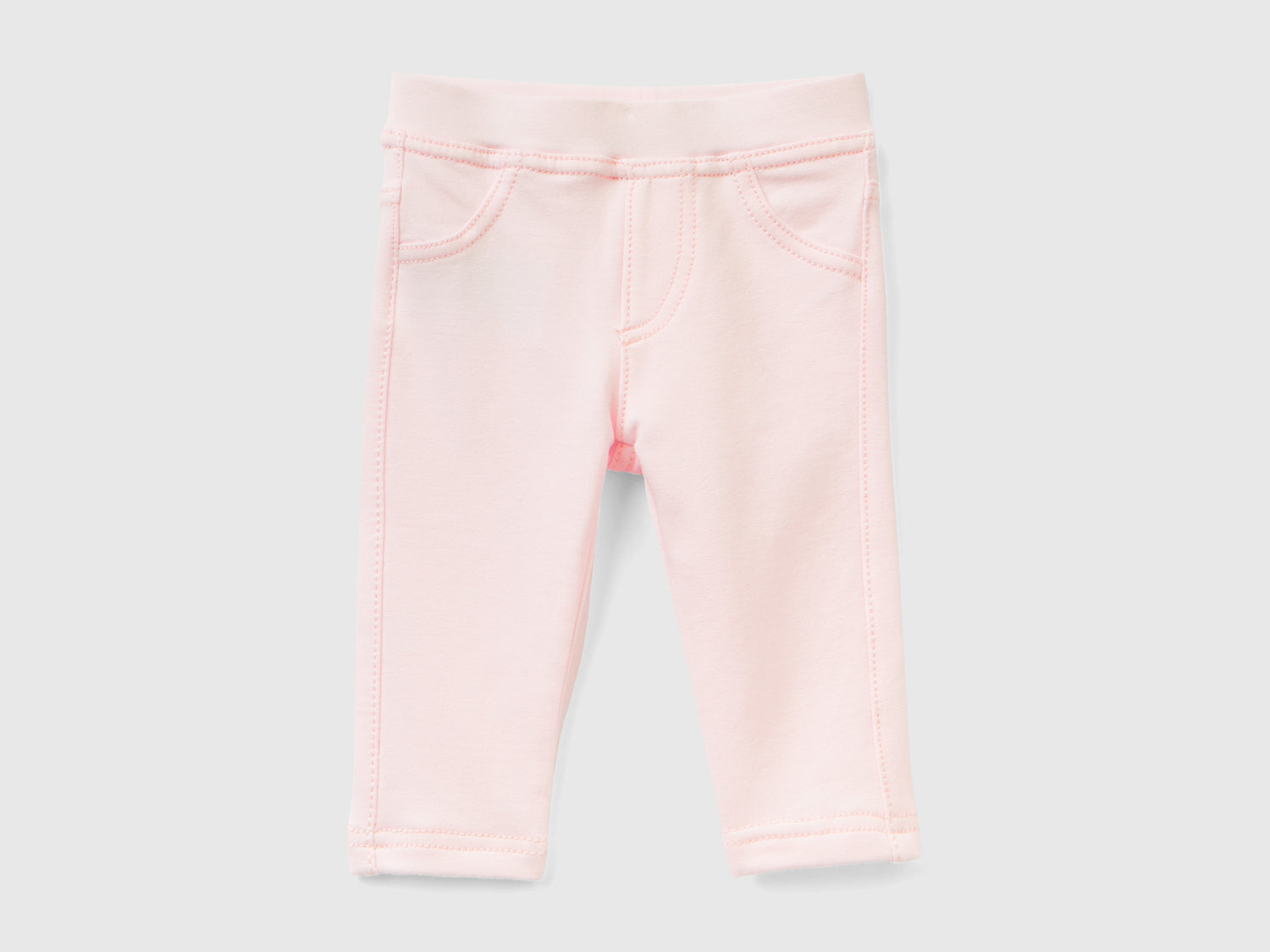 Jeggings in felpa stretch da neonato rosa tenue | Benetton Outlet