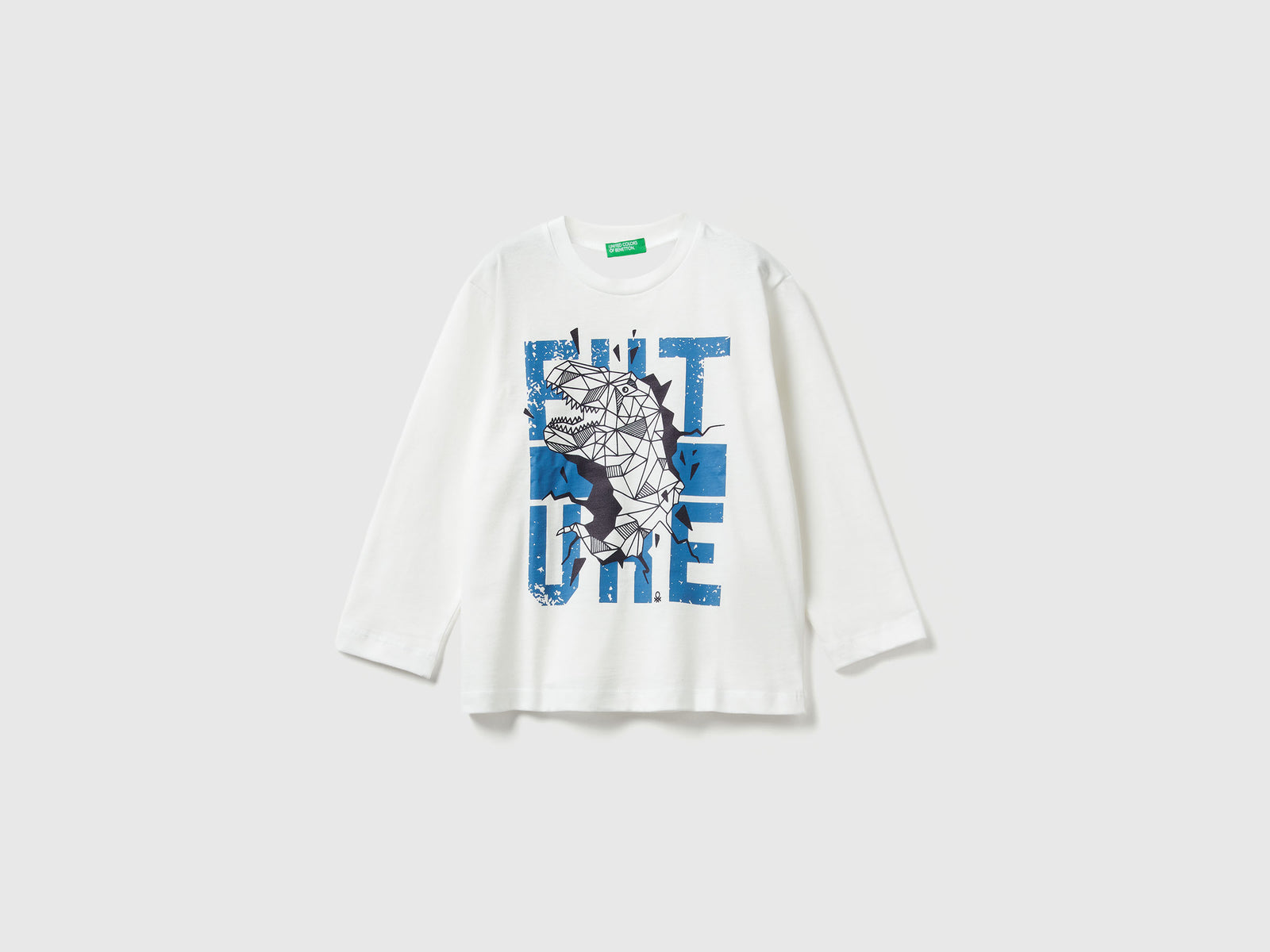 T-shirt con stampa da bimbo bianco panna | Benetton Outlet