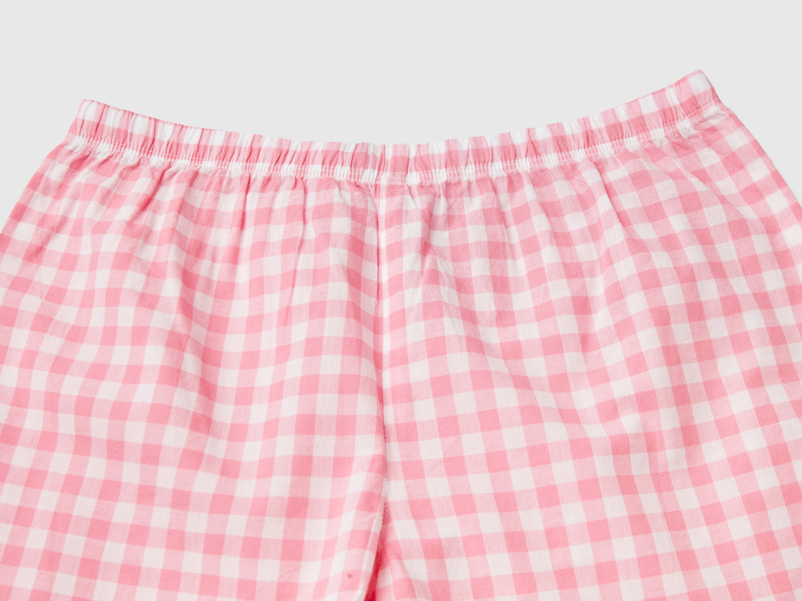 Pigiama con quadri vichy da bambina rosa 2 | Benetton Outlet