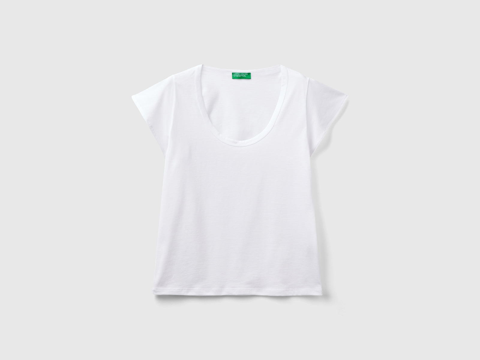 Wide neck T-shirt da donna bianco | Benetton Outlet
