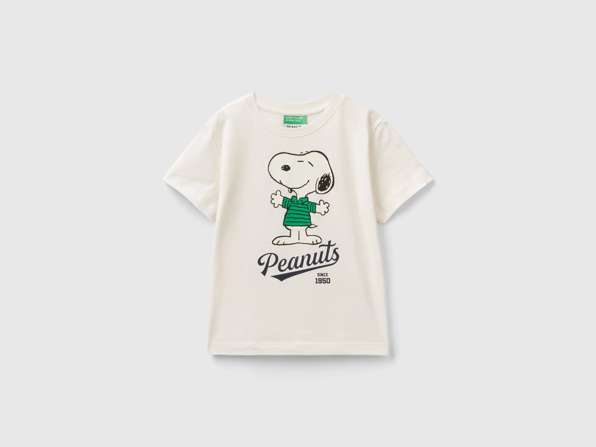 United Colors Of Benetton T-shirt 3096C10B4 Écru Regular Fit United Colors Of Benetton T-shirt 3096C10B4 Écru Regular Fit