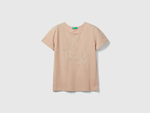 T-shirt con ricamo in corda