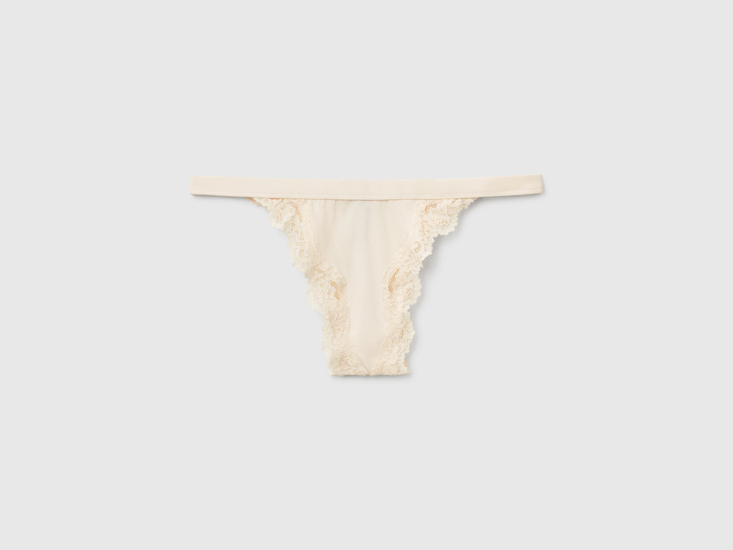Briefs with lace inserts da donna bianco panna | Benetton Outlet