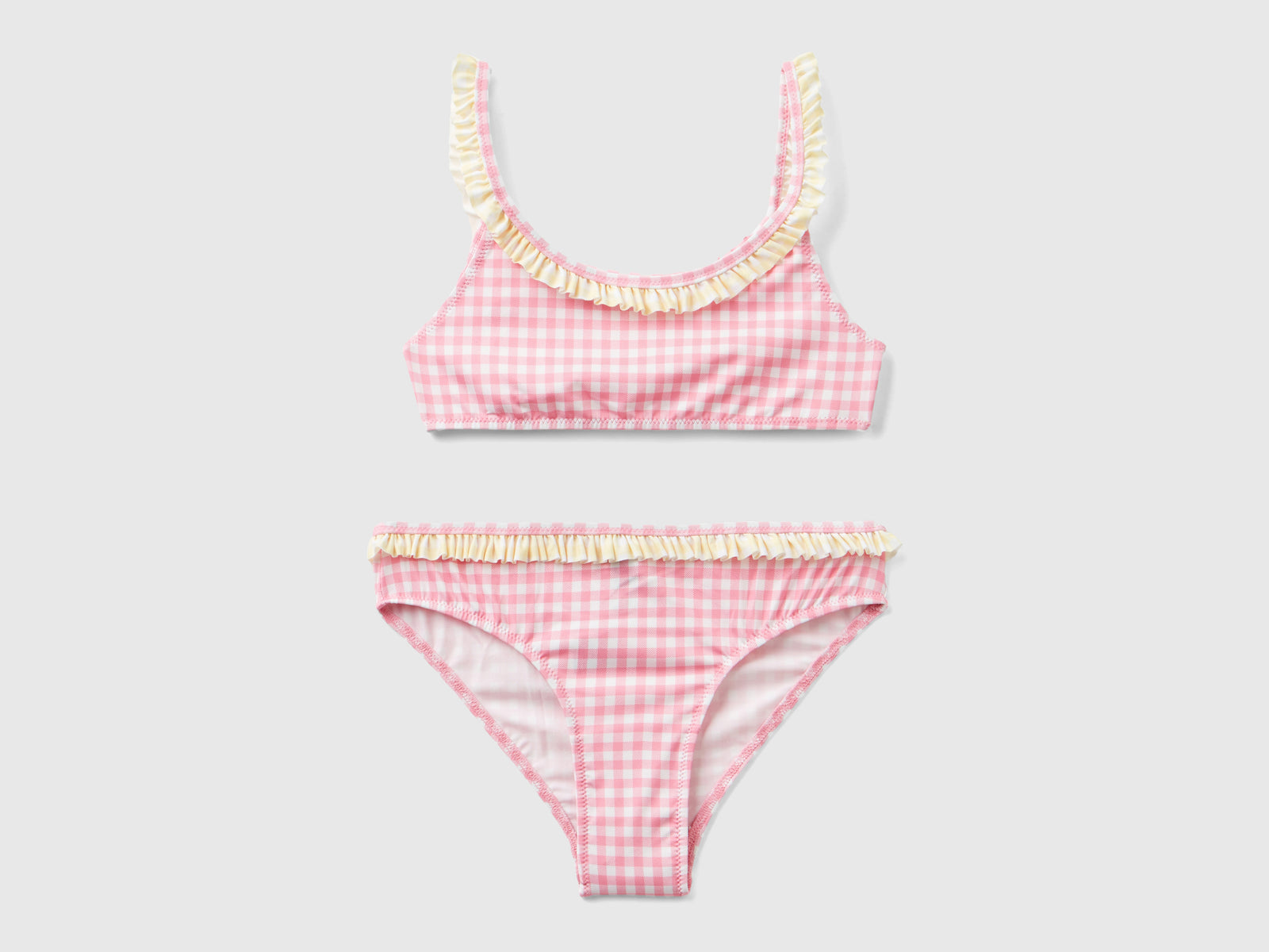 Bikini mare vichy da bambina rosa | Benetton Outlet