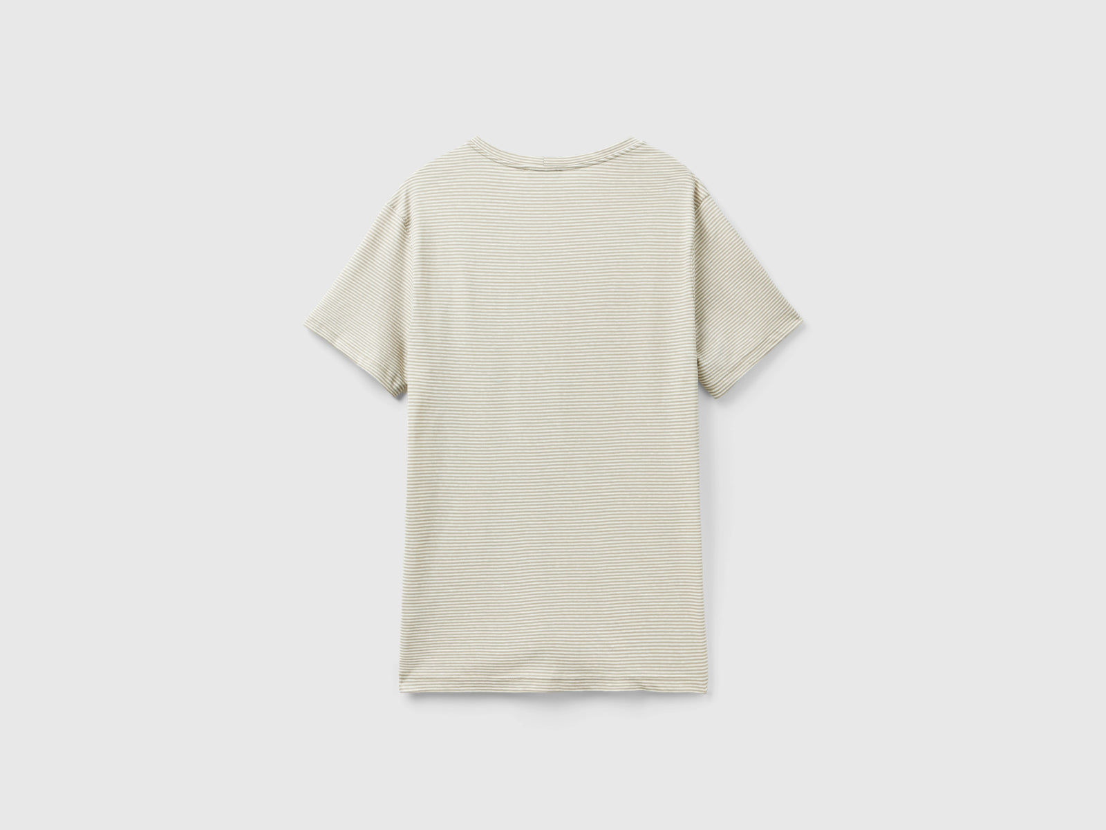Striped linen blend T-shirt da uomo beige 2 | Benetton Outlet