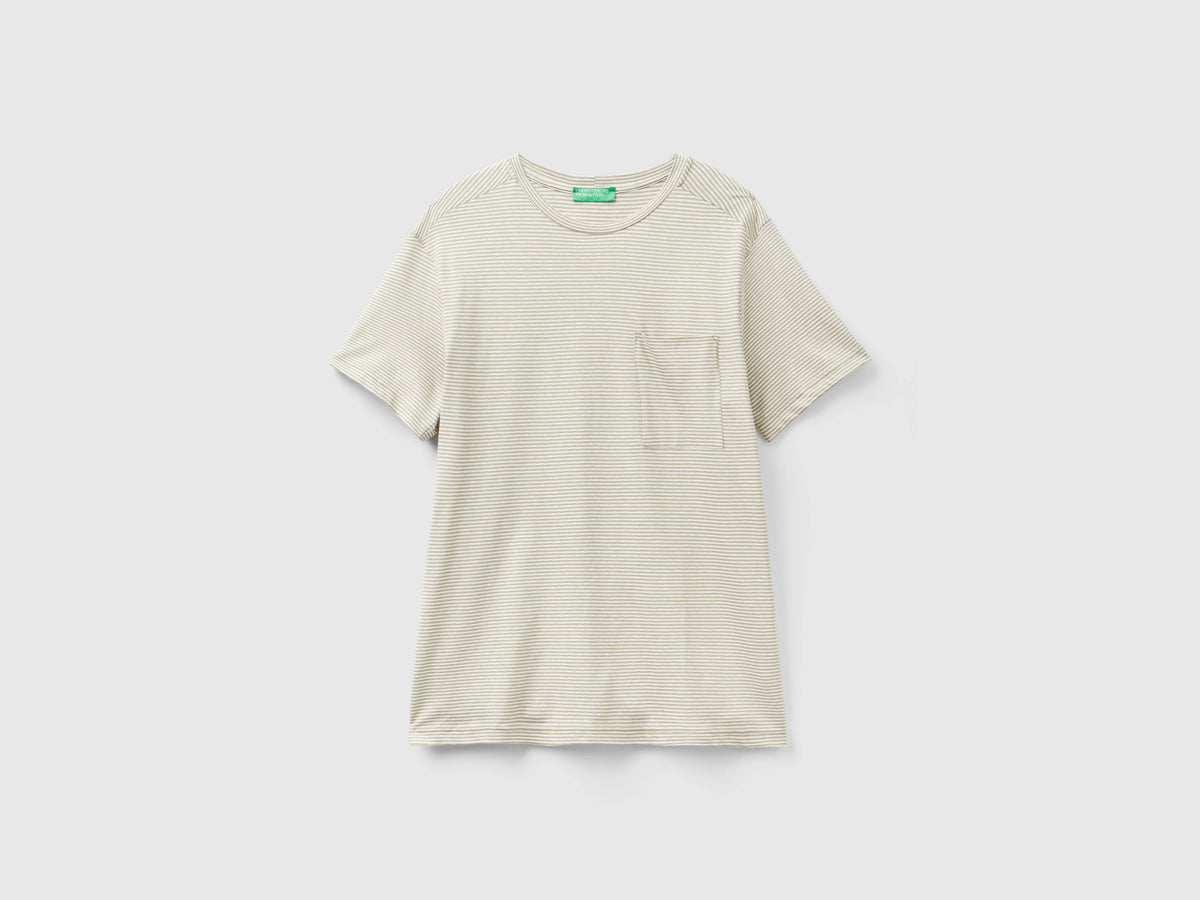 Striped linen blend T-shirt