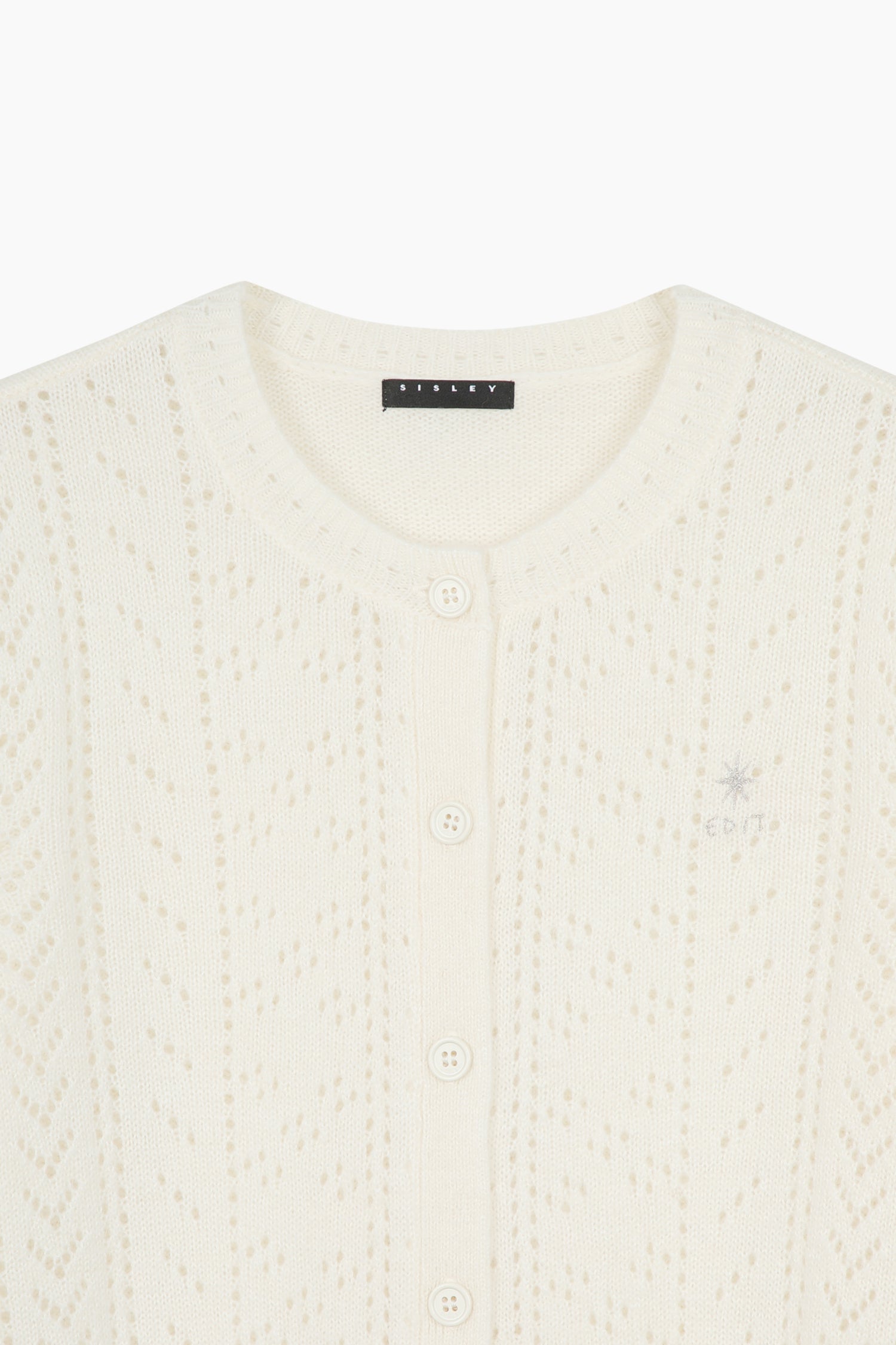 Cardigan traforato da donna bianco panna 3 | Sisley Outlet