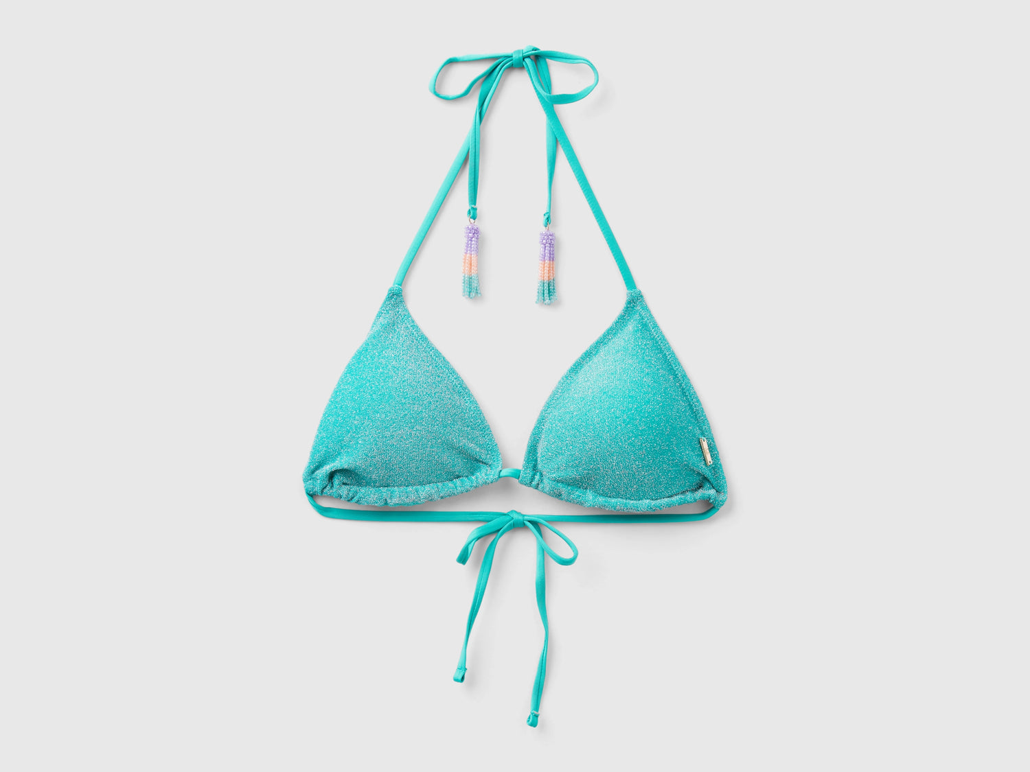 Triangolo mare con lurex da donna azzurro | Benetton Outlet