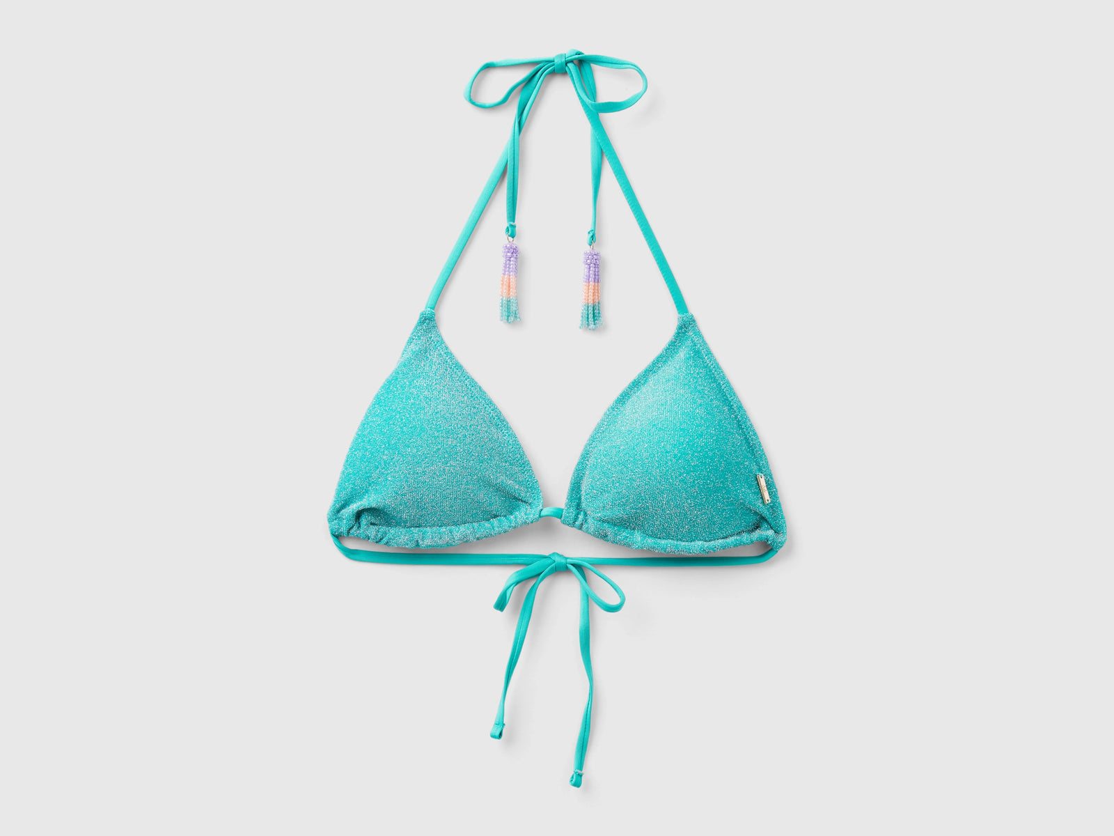 Triangolo mare con lurex da donna azzurro | Benetton Outlet