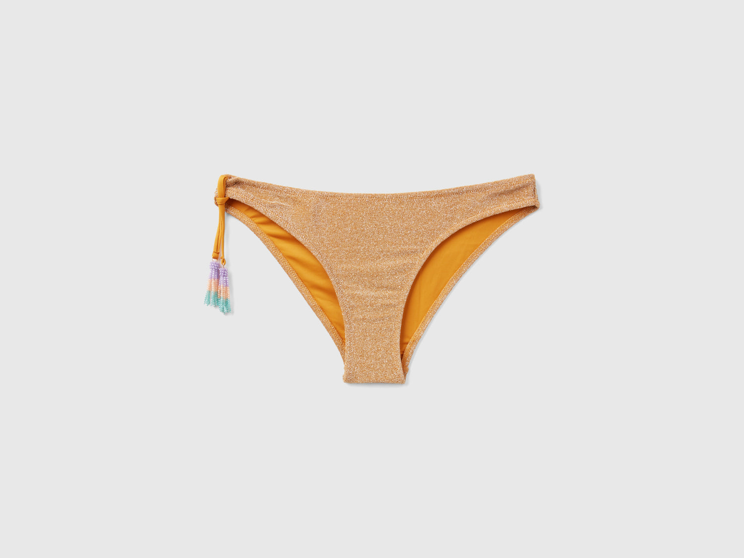 Slip costume con nappine da donna senape | Benetton Outlet