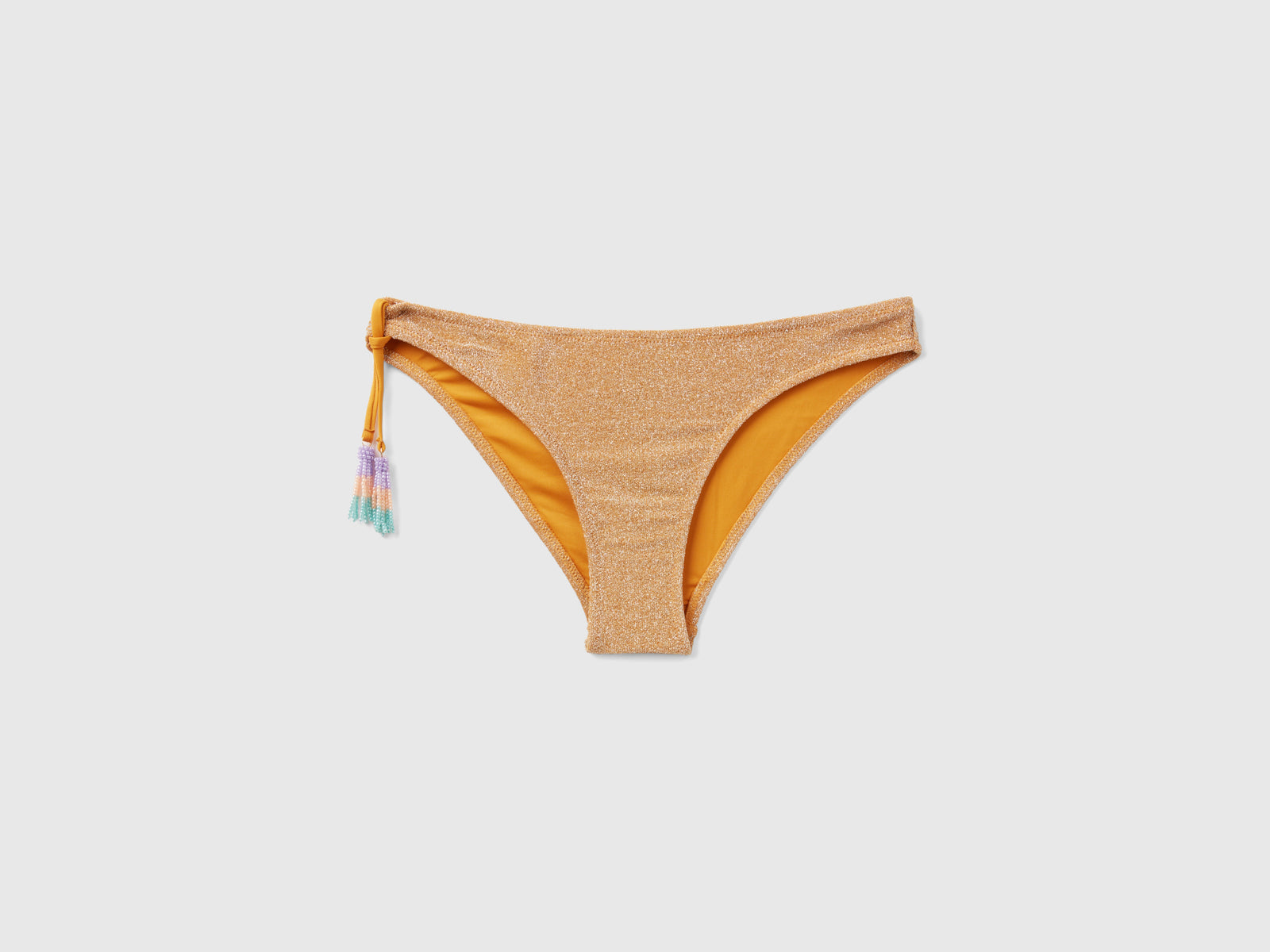 Slip costume con nappine da donna senape | Benetton Outlet
