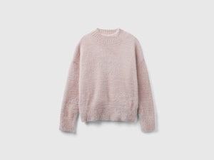 Maglia lupetto in filato peloso