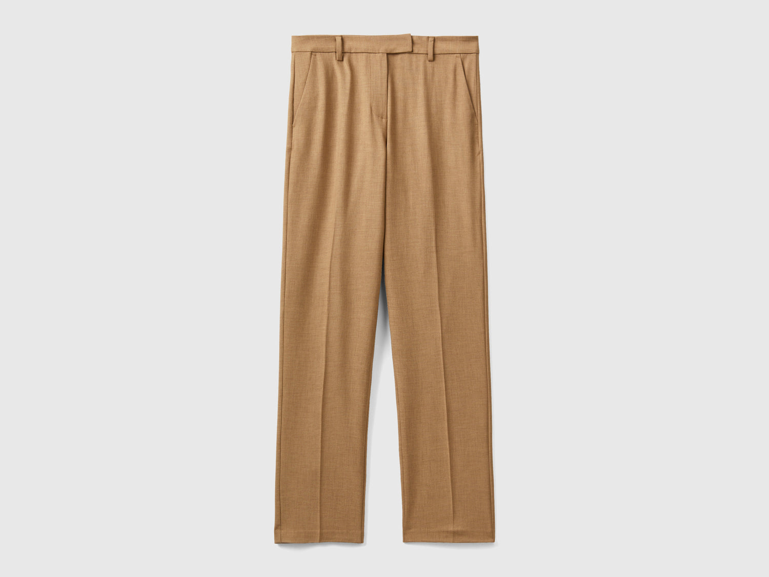 Pantaloni fluidi regular fit da donna cammello | Benetton Outlet