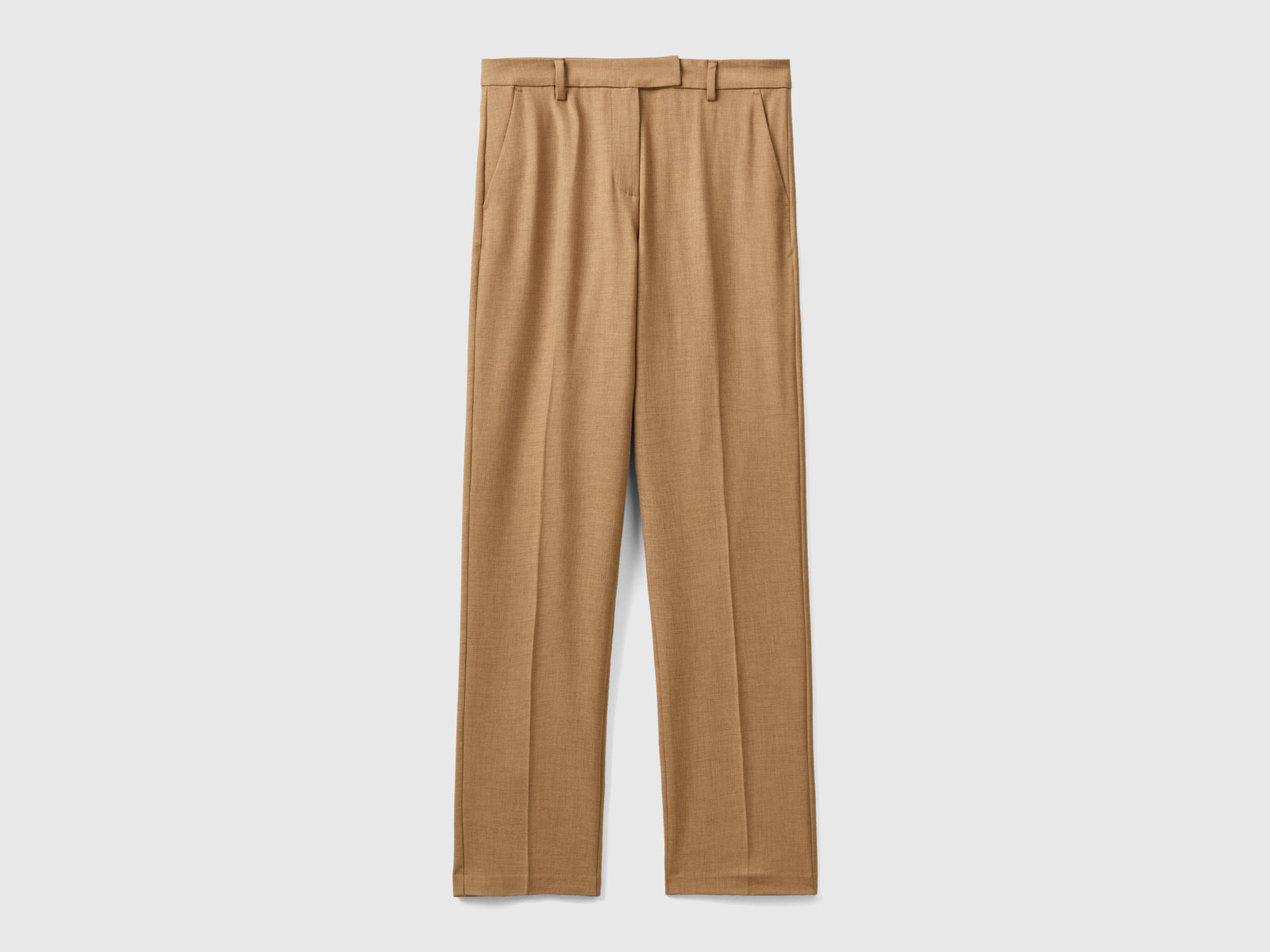 Pantaloni fluidi regular fit da donna cammello | Benetton Outlet