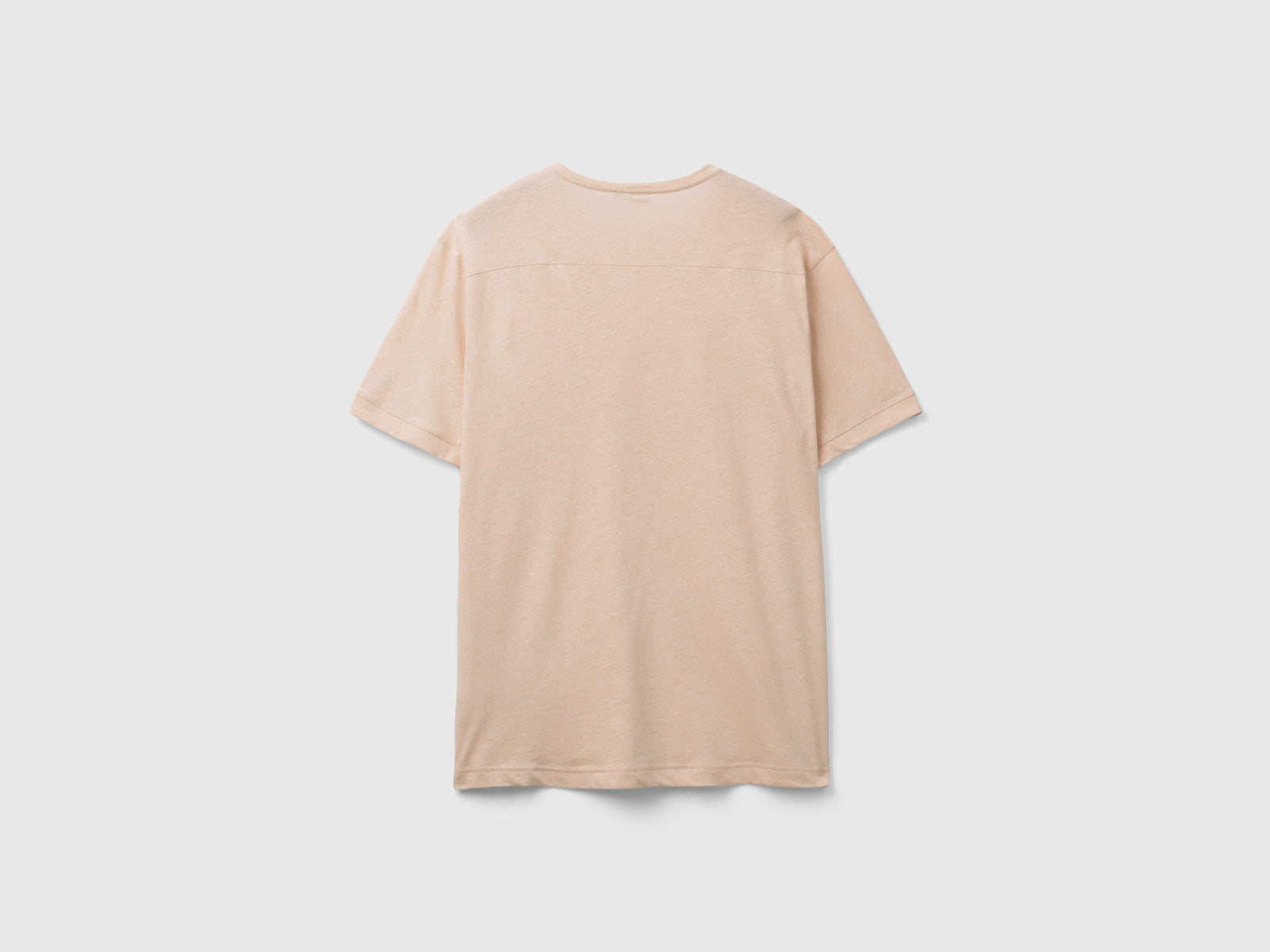 Linen blend T-shirt with pocket da uomo rosa tenue 2 | Benetton Outlet