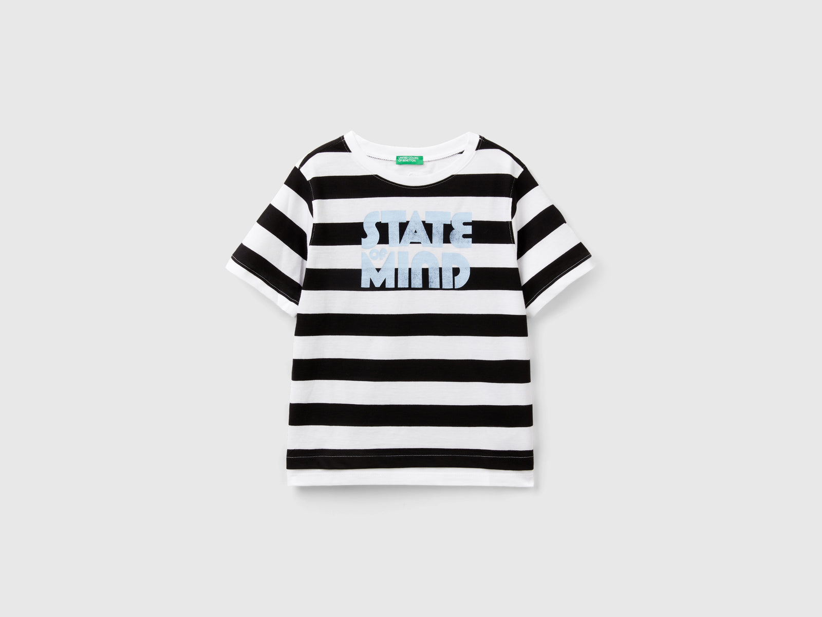 Maglietta a righe con slogan da bambino multi-color | Benetton Outlet