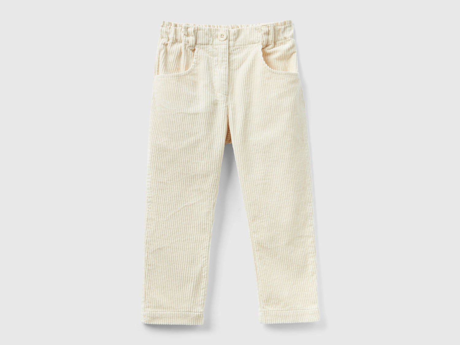 Pantaloni in velluto a coste con elastico da bimba beige | Benetton Outlet