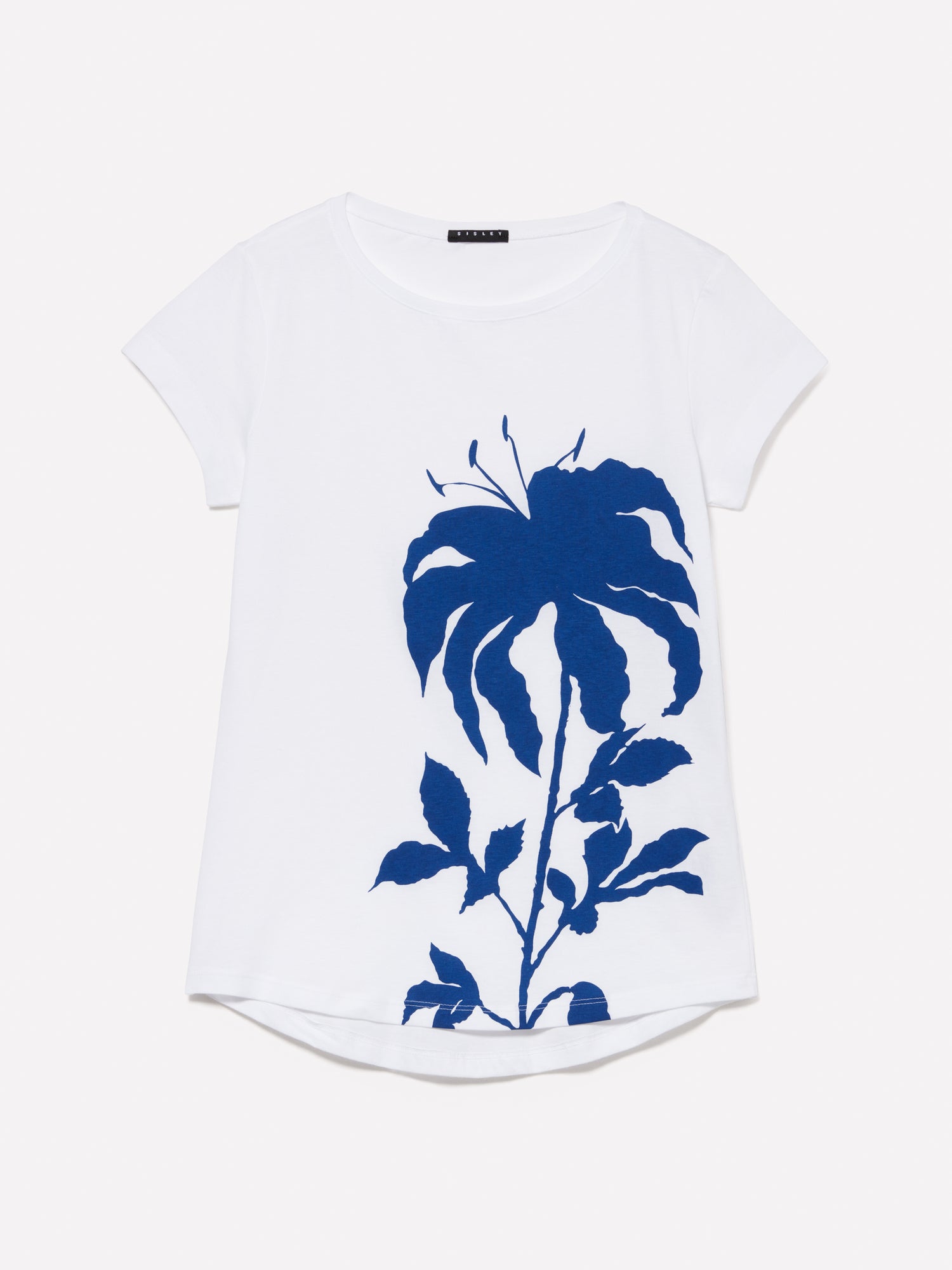 T-shirt 100% cotone bio con stampa palma da donna bianco | Sisley Outlet