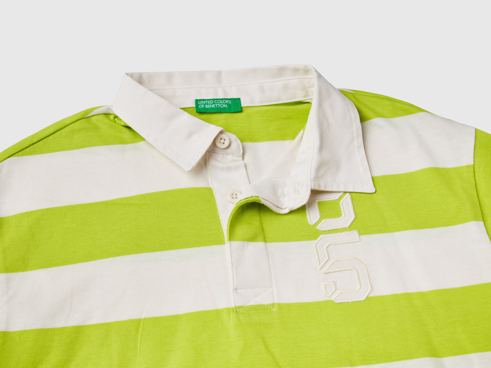 Polo rugby con applicazione da bambino verde chiaro 3 | Benetton Outlet
