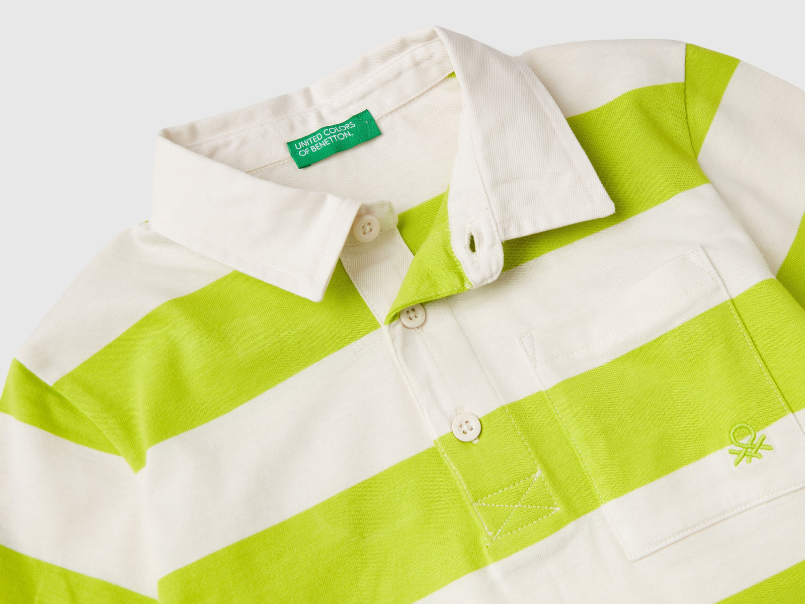 Polo rugby con taschino da bimbo verde scuro 3 | Benetton Outlet