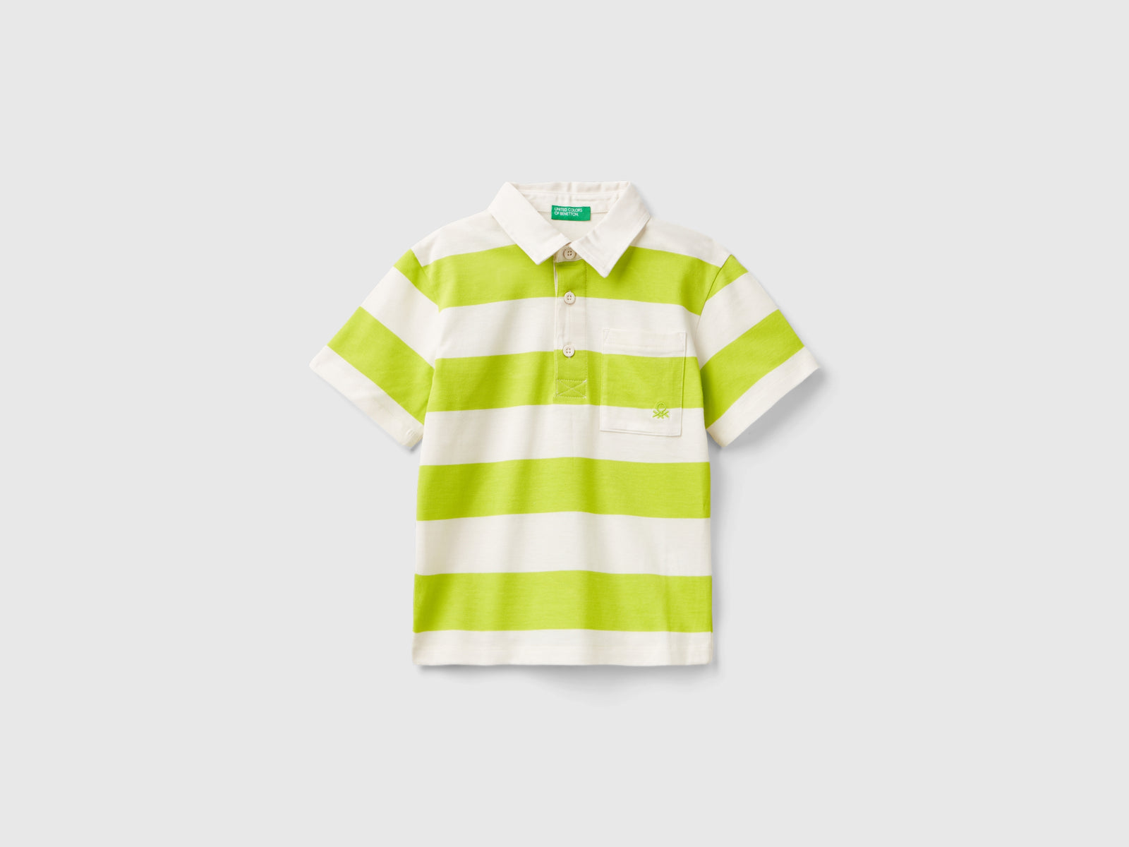 Polo rugby con taschino da bimbo verde scuro | Benetton Outlet